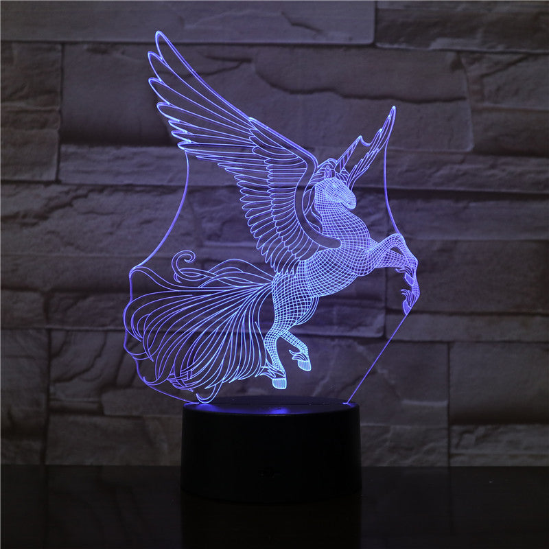 Flying Horse 3D Night Lamp Creative Novelty Electronic Gift Lamp Lovely cartoon Kid's toys Night Light Novelty Usb Lamp 3199