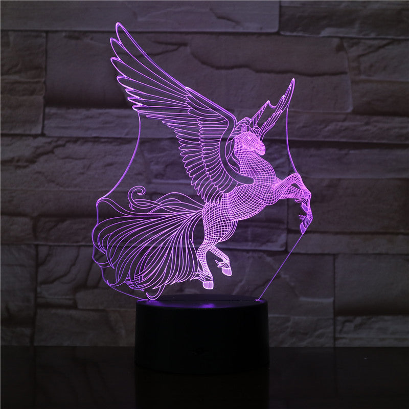 Flying Horse 3D Night Lamp Creative Novelty Electronic Gift Lamp Lovely cartoon Kid's toys Night Light Novelty Usb Lamp 3199