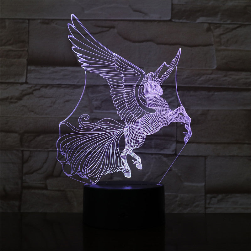 Flying Horse 3D Night Lamp Creative Novelty Electronic Gift Lamp Lovely cartoon Kid's toys Night Light Novelty Usb Lamp 3199