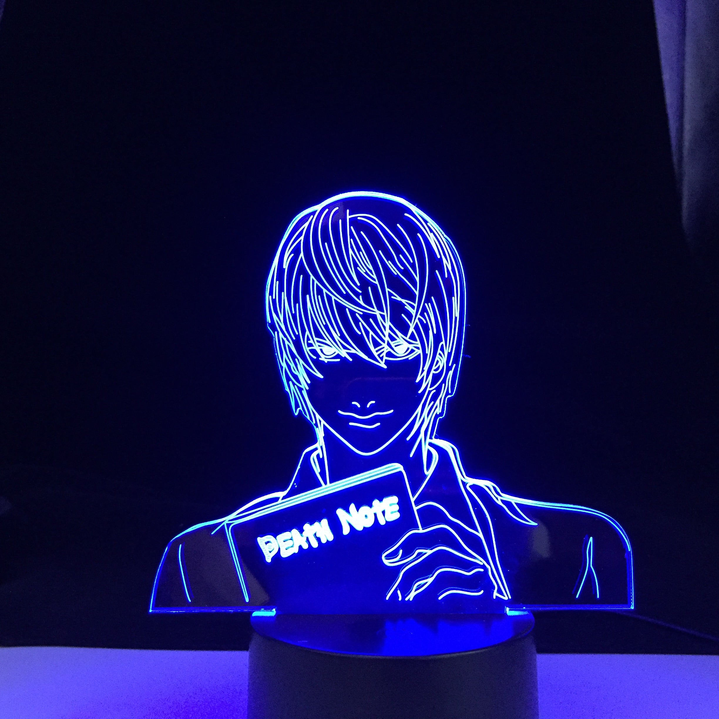 Yagami Light Figure Acrylic LED Night Light Anime Gift Death Note Lamp for Kid Bedroom Decor Lighting Childrens Room Nightlight