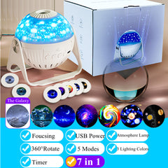 Planetarium Projection Decor Adjustable Focal Length Galaxy Projector 3d Lamp Star Projector Night Lights With Bluetooth Music
