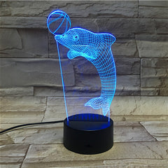 Animal Dolphin 3D Lamp RGB LED USB Mood Night Light Multicolor Switch Touch Remote Luminaria Children Bedroom kids Gift 49