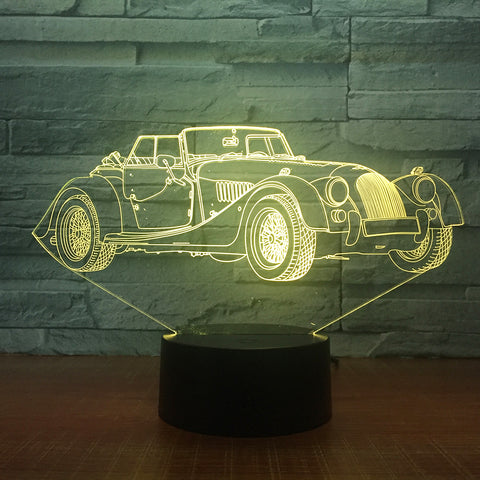 Limousine Car 3D LED Night Lamp Romantic Bedroom Table Lamp Valentines Gifts Luxury car Boys Kids Sleeping Light