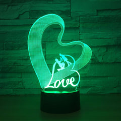 Love Heart 3D Night Light LED Table Lamp 3D Illusion Lamp Romantic Party Atmosphere Lamp For Wedding Decoration Wife's Gift