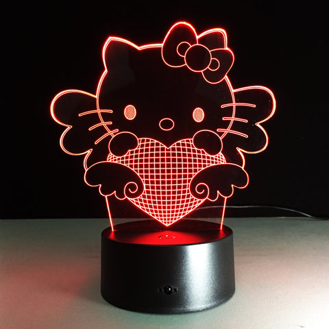 Cute Cat 3D LED Lamp 7 Colors Bulbing Light LED Mood Night Lamp USB Desk Light for Girls Baby Room Night Sleeping Light