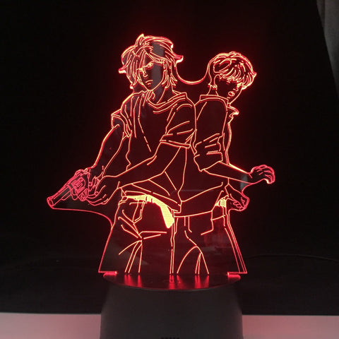ASH LYNX AND EIJI OKUMURA LED 3d ANIME LAMP BANANA FISH 3D Led 7 Colors Light Japanese Anime Remote Control Base Table Lamp
