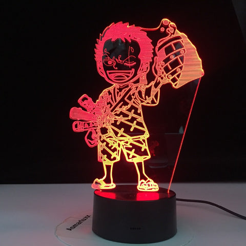 Anime ONE PIECE 3D Led Night Light Roronoa Zoro Figure Nightlight for Kids Child Bedroom Decoration Usb Table 3d Lamp Gift