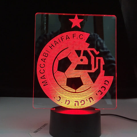 Maccabi haifa F.C Club Soccer 3D LED lamp Table Lamp Acrylic Creative Decorations Bedroom Sleeping Nightlight Gift Dropshipping