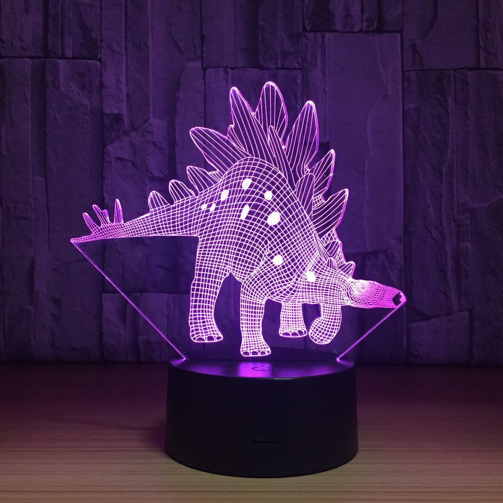 Stegosaurus Dinosaur 3D LED Lamp Touch Switch Desk Light Night Light 7 Colorful USB LED Table Acrylic Lamp Home Decor Kids Gifts