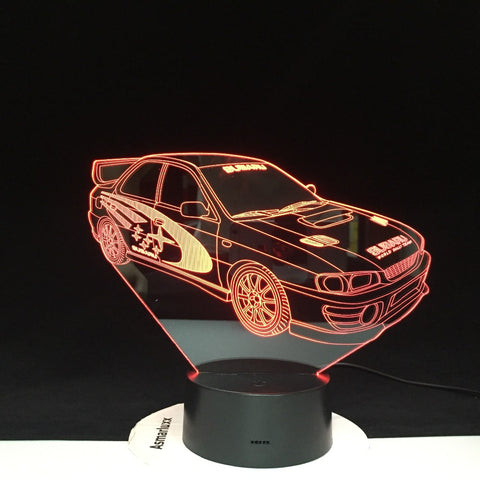 Racing Car 3D Lamp Multi-color with Remote for Birthday Gift Battery Powered Lava Optical Led Night Light Lamp Hologram 3237