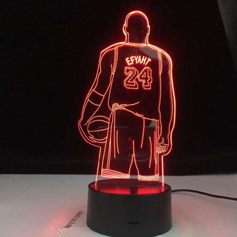 Sport Basketball 3D Lamp Back View Office Room Decoration Nightlight Memorial Gift Led Night Light