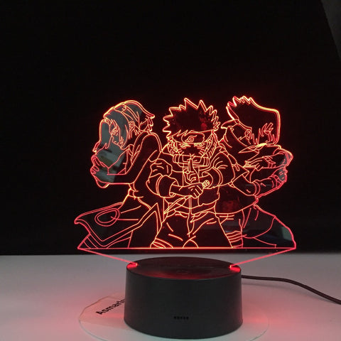 Naruto Team 3d Night Light 7 Uzumaki Naruto Sasuke Sakura Figure Home Decoration LED Night Lamp Anime Gift for Kids Child Boys