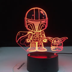 Yoda Marvel Atmosphere Touch Sensor Led Night Light USB Lamp Bright Base 3D Nightlight