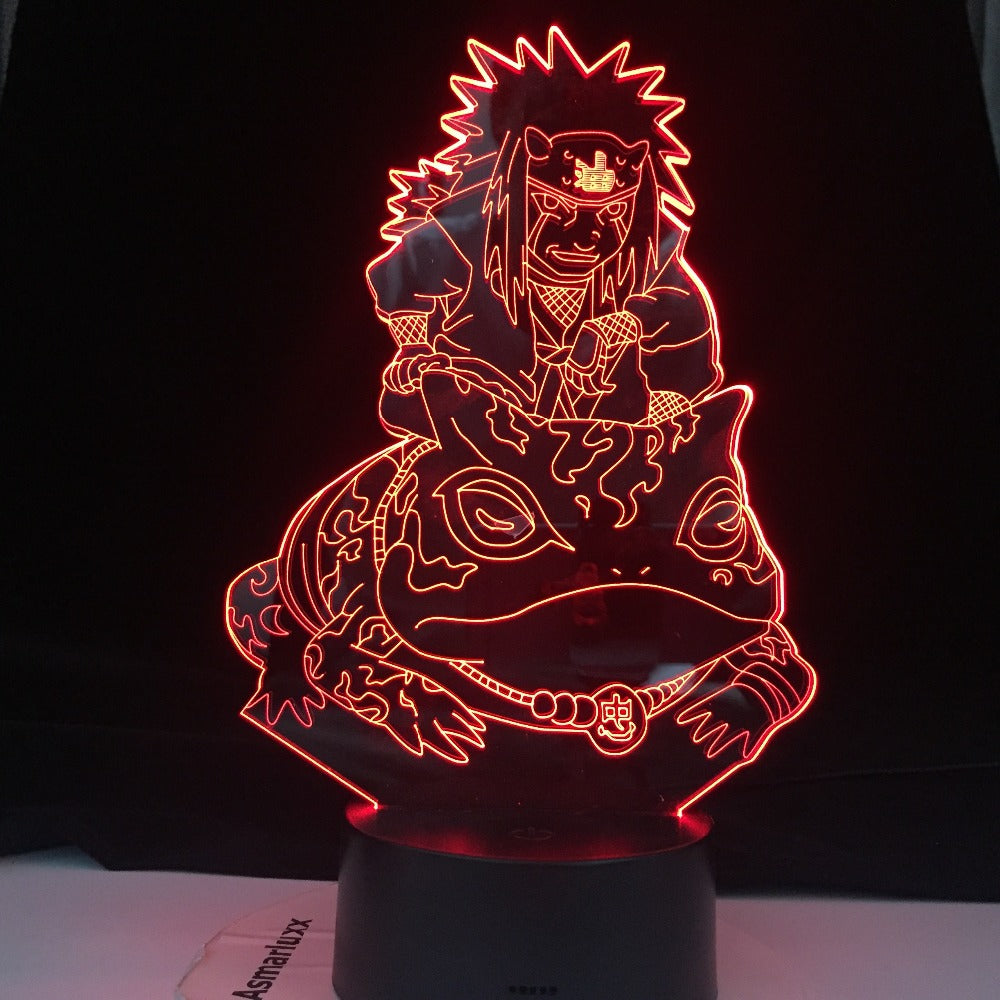 Jiraiya Figure Japanese Manga Led 3d Night Light Decor Gift for Kids Child Bedroom Decoration Lighting Table 3d Lamp Bedside
