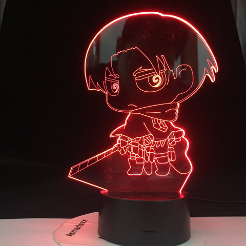 Levi Ackerman Cartoon Captain 3d Led Night Light for Kids Child Bedroom Decor Nightlight Colorful Table Lamp Attack on Titan