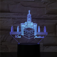 Mecca Mosque Makka Usb 3D Led Night Light Lamp Decoration RGB Kids Baby Gift Famous Buildings Table Lamp Bedside Decor AW-1575