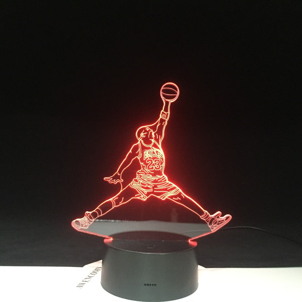3D-4605 Bull 23 Jordan Dunk Figure 3d Lamp Sports Basketball Home Decor Birthday Gift for Kids Boy Child Novelty Light