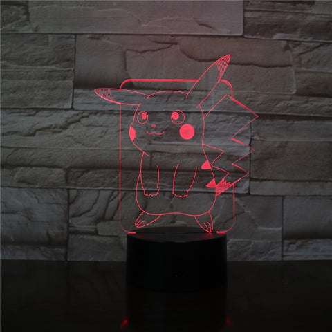 New Pikachu Figure Pokemon Go Kids Night Light LED Bedside Atmosphere Colorful Night Light Child Holiday Gift 3D Lamp Dropship