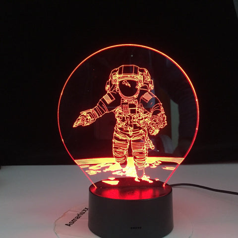 Colors Change 3D Astronaut Night Lamp LED Illusion Visual Night Light Kids Bedroom Decoration Sleeping Lamp Best Kids Gift