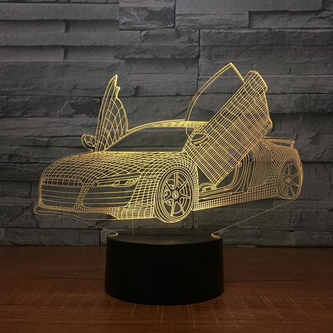 Multi Choice Cool Sports Car Auto 3D Night Light Novelty 7 Colors Changing LED Desk Table Lamp 3D Illusion Lamps For Boys Gifts