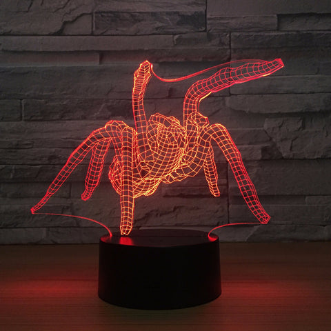 Spider Acrylic Creative USB Bedside Lamp 3D Night light Touch Control Night light luminaria luminaria de mesa Drop Shipping