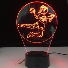 Handball Player Figure 3D LED Night Light USB Children Kids Gift Baby Nightlight Sports Desk lamp Dropshipping Gift