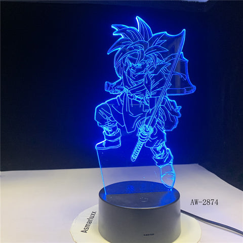 Uchiha Sasuke Modelling Led 3D Table Lamp Anime Home Decor Light Fixture Kids Sleep Naruto Night Light 7 Colors Changing AW-2874