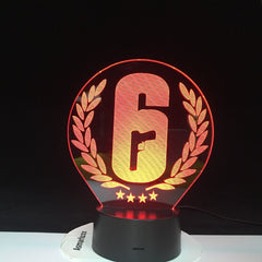 Rainbow Six Siege 3D Night Light LED Touch Sensor 7 Colors Changing Child Kids Gift FPS Game Table Lamp Rainbow 6 Logo 2878