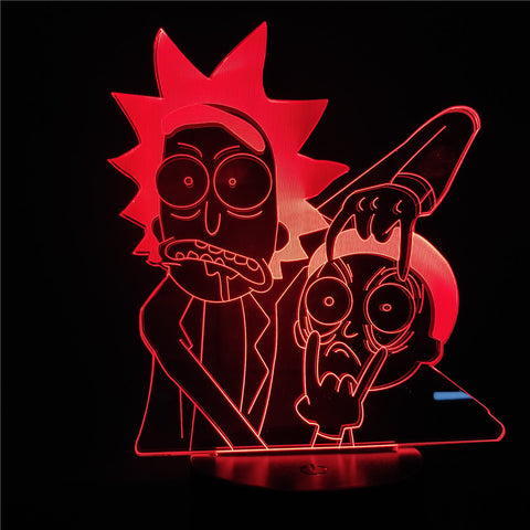 Rick and Morty Cartoon 3d LED Night Light Children Night Lamp with 7/16 Colors Change LED Table Lamp for Bedroom Xmas Gift