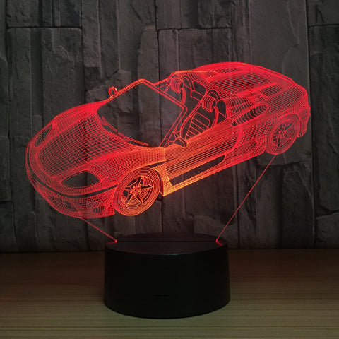 Luxury Sports Car 7 Color Lamp 3D Visual Led Night Lights For Kids Touch Usb Table Lampara Lamp Baby Sleeping Nightlight Decor