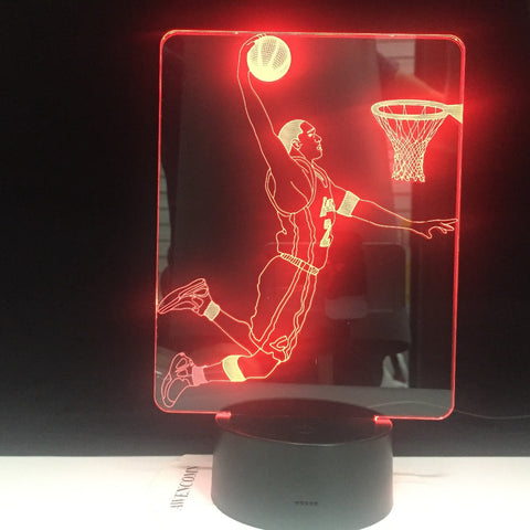 Slum Dunk Figure 3d LED Night Light Lamp Jordan Sports Basketball Home Decoration Birthday Gift for Kids Boy Child Nightlight