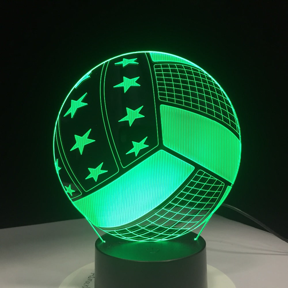 3D LED Night Light USA Team Volleyball with 7 Colors Night Light USB LED Lighting Decor luminaria Children Table Toys DropShip