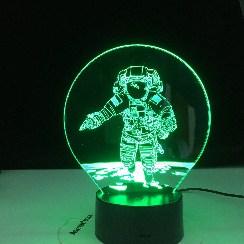 Colors Change 3D Astronaut Night Lamp LED Illusion Visual Night Light Kids Bedroom Decoration Sleeping Lamp Best Kids Gift
