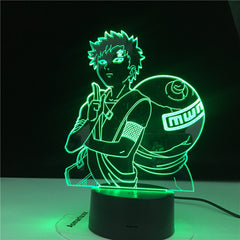 3D Lamp NARUTO Gaara Figure Children's Night light LED Anime Japanese Manga Battery Lamp Baby Sleep Nightlight Best Gift