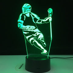 Playing Baseball 3d Lamp 7 Color Home Light Ice Hockey Small Table Lamp Acrylic Small Table Decoration Kid Bed Desk Lamps