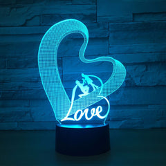 Love Heart 3D Night Light LED Table Lamp 3D Illusion Lamp Romantic Party Atmosphere Lamp For Wedding Decoration Wife's Gift