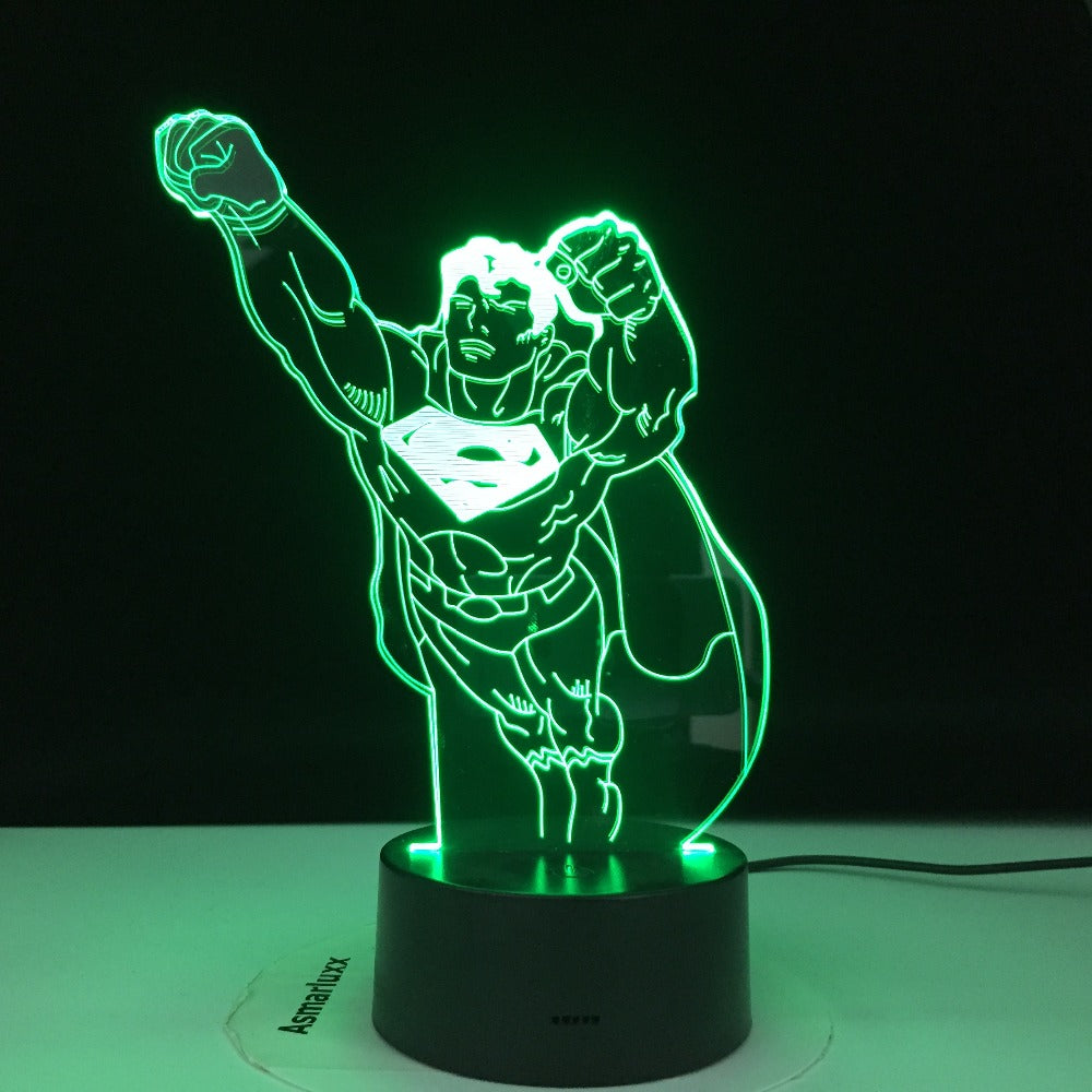 3D-3471 Superman Night Light Lamp 3D Illusion Nightlight for Child Bedroom Decor Usb Battery Powered lamp Awesome Christmas Gift