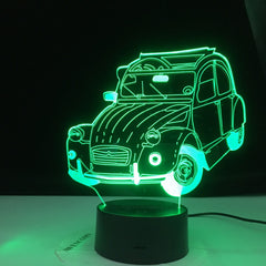 3D-4633 Car Vintage Car Cool 3d Lamp 2cv 3d Illusion Led Night Light for Home Decoration Child Bedroom Adult Office Decor Light