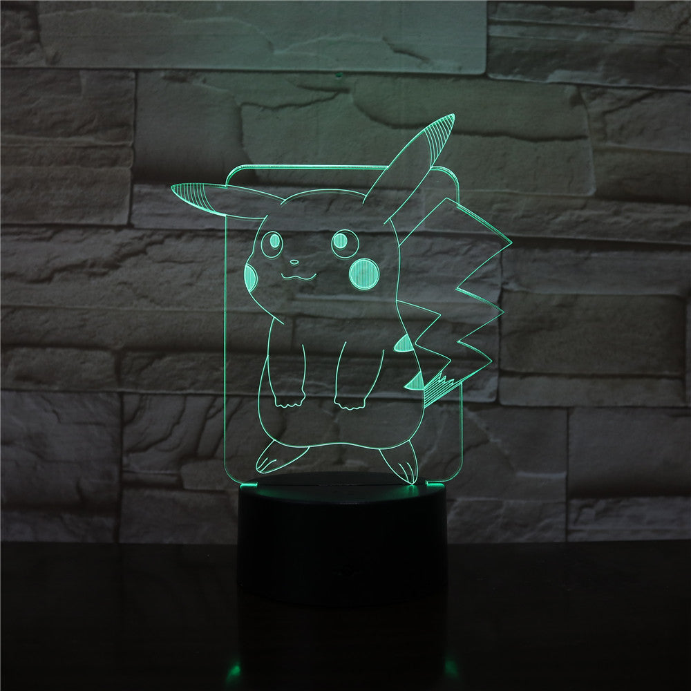 New Pikachu Figure Pokemon Go Kids Night Light LED Bedside Atmosphere Colorful Night Light Child Holiday Gift 3D Lamp Dropship