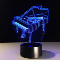 3D Piano Light Table Kids Lamp 7 Colors Changing Effect Decorative Bedroom Lights Touch USB 3AA Battery Light Music Fan's Gift