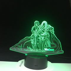Game World of Warcraft Lich King Arthas Menethil Gul’dan Figure Kids Room Decor Children Gift Nightlight WOW 3d Lamp Led Night Light 3927