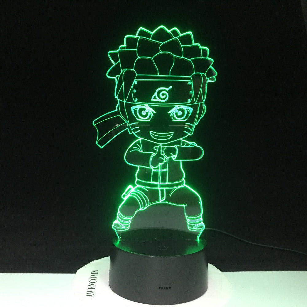 Uzumaki Naruto 3D Lamp Color Changing Light For Children Bedroom Decoration Nightlight Baby Kungfu Naruto Led Night Light Gift For Kids 3289
