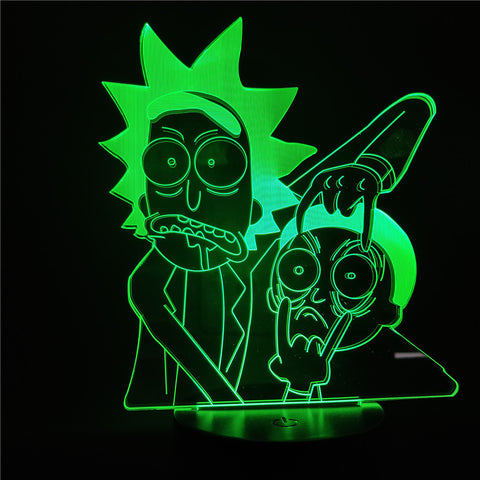 Rick and Morty Cartoon 3d LED Night Light Children Night Lamp with 7/16 Colors Change LED Table Lamp for Bedroom Xmas Gift