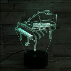 Piano - 3D Optical Illusion LED Lamp Hologram