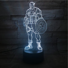 Captain A - 3D Optical Illusion LED Lamp Hologram