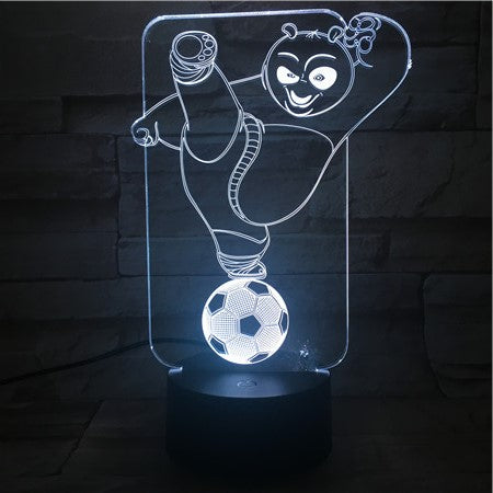 Panda on Ball - 3D Optical Illusion LED Lamp Hologram
