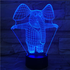 Elephant - 3D Optical Illusion LED Lamp Hologram