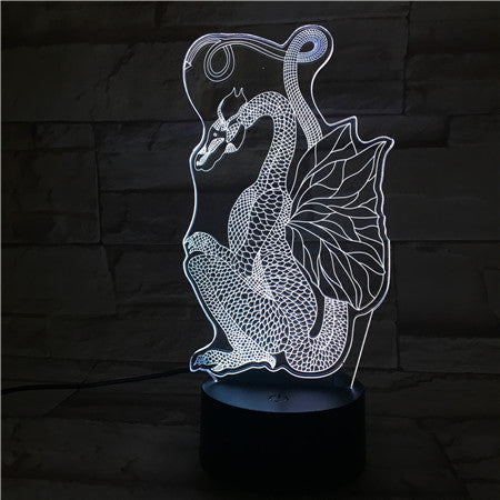 Dragon - 3D Optical Illusion LED Lamp Hologram