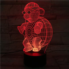 Turtle in Glasses - 3D Optical Illusion LED Lamp Hologram
