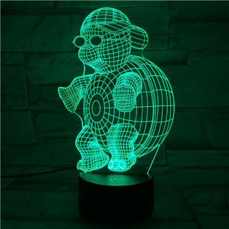 Turtle in Glasses - 3D Optical Illusion LED Lamp Hologram